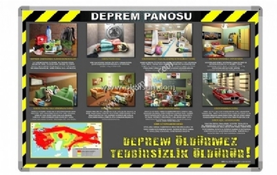 Deprem Panosu Depremden Yaplmas Gerekenler Panosu Fiyat 70x100 cm