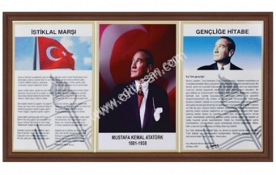 Milli Levhalar Snf  in Atatrk Kesi stiklal Mar,Genlie Hitabe,Atatrk 45x90 cm